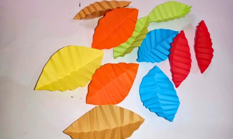 Leaf Craft Activity for Kids Using Colored Paper